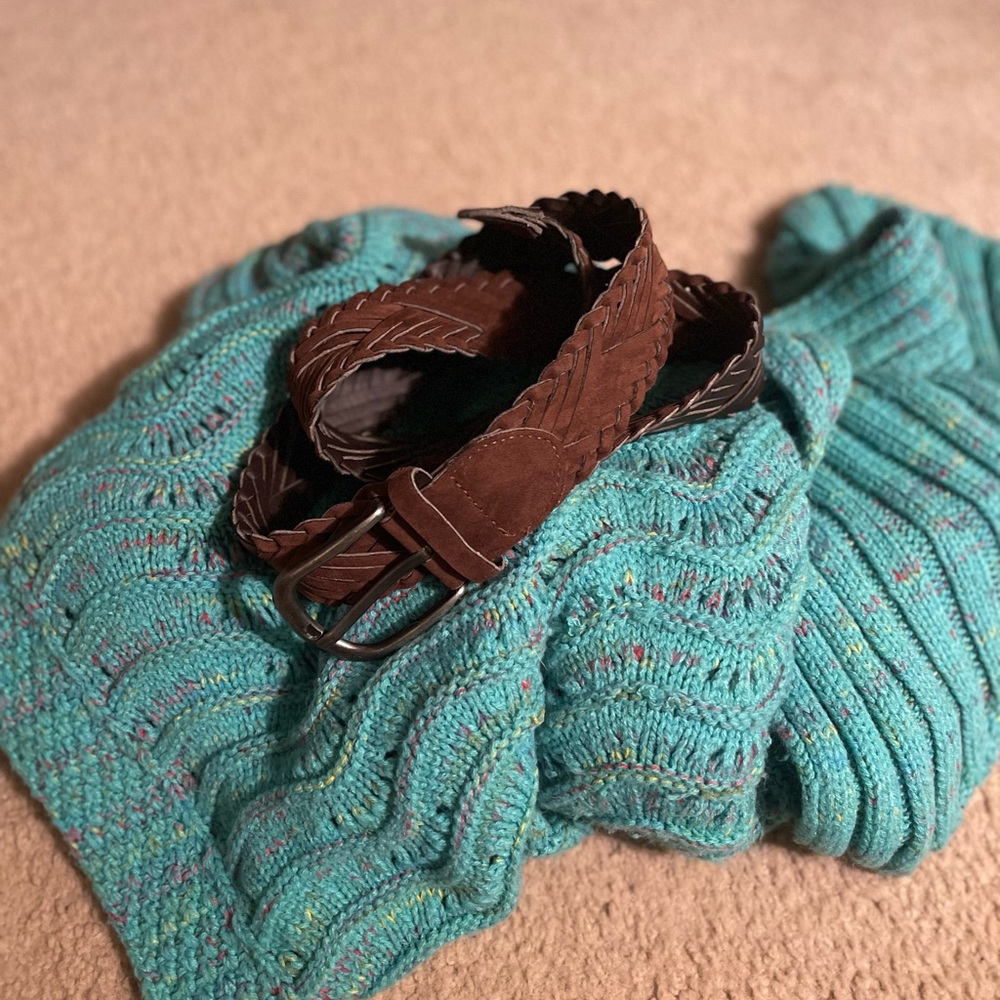 Elegant Brown Braided Women's Belt